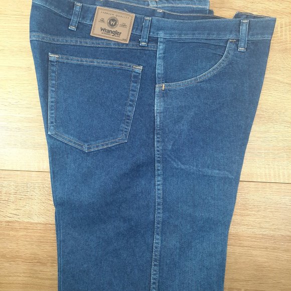 Jean - 2 Pairs Wrangler Regular Fit (W/ Starch) Jeans Premium Denim 38" x 32" - Picture 8 of 14